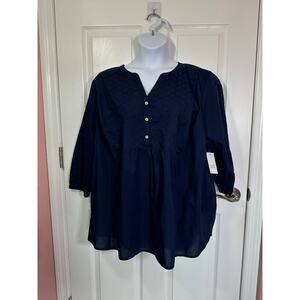 Croft and Barrow 3x NWT dark blue blouse